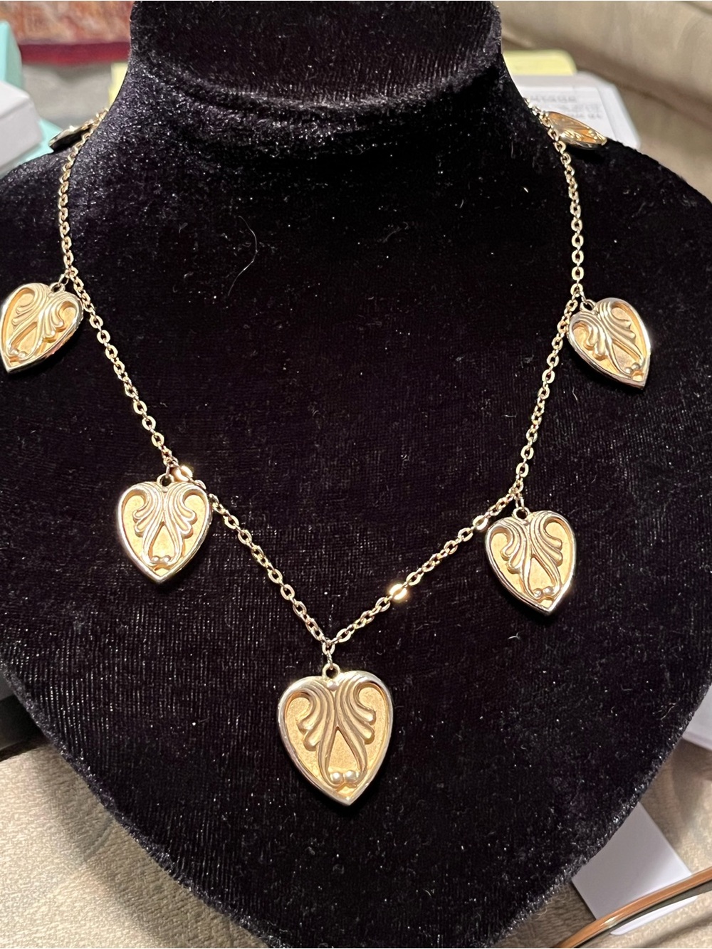 Napier Heart Charm Necklace 1980s-1990s